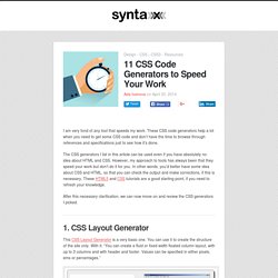 11 CSS Code Generators to Speed Your Work
