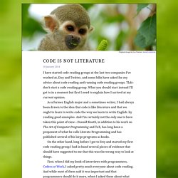 Code is not literature