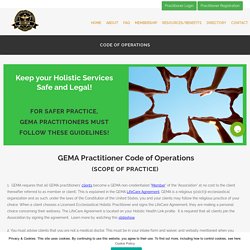 GEMA Practitioner Code of Operations - Licensed Ecclesiastical Practitioner Scope