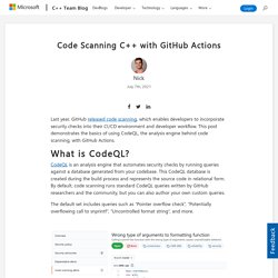Code Scanning C++ with GitHub Actions