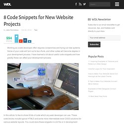 8 Code Snippets for New Website Projects