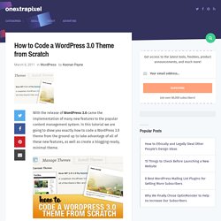 How to Code a WordPress 3.0 Theme from Scratch