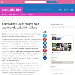 Codecademy. Cours en ligne pour apprendre le code informatique
