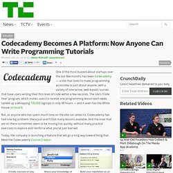 Codecademy Becomes A Platform: Now Anyone Can Write Programming Tutorials