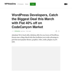 Top Selling WordPress plugins on sale with Flat 40% off on CodeCanyon Market