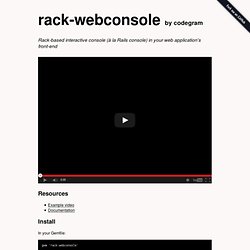 codegram/rack-webconsole @ GitHub