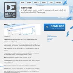 SiteManagr - A simple, open source CMS built on CodeIgniter - DesignElemental