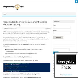 Codeigniter: Environment specific database settings