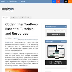 CodeIgniter Toolbox- Essential Tutorials and Resources