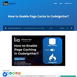 How to Enable Page Cache in Codeigniter? - LIAINFRASERVICES