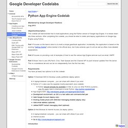 Python App Engine Codelab - Google Developer Codelabs