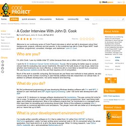 A Coder Interview With John D. Cook
