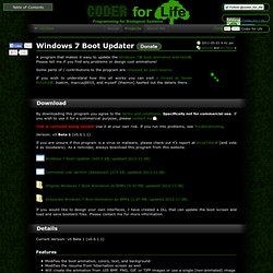 Coder for Life - Project - Windows 7 Boot Updater