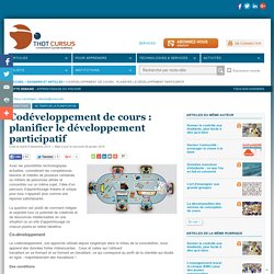 Codéveloppement de cours : planifier le développement participatif