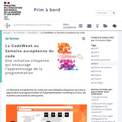 du 9 au 24 octobre: La CodeWeek ou Semaine européenne du code - Prim à bord