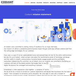 Codiant Mission Statement - From the CEO's Desk