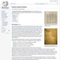 Great uncial codices