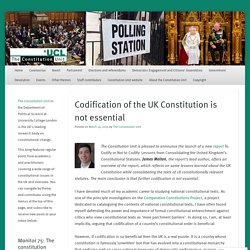 Codification of the UK Constitution is not essential