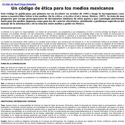 Un código de ética para los medios mexicanos