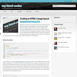 Coding an HTML 5 page layout