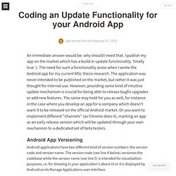 Juri's TechBlog: Coding an Update Functionality for your Android App