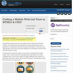 Coding a Mobile Web List View in HTML5 & CSS3 at DzineBlog