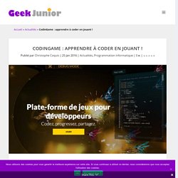 CodinGame : apprendre à coder en jouant !