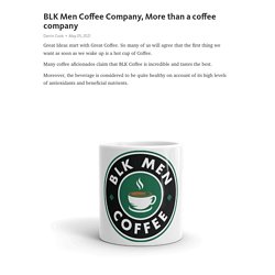 BLK Men Coffee Company, More than a coffee company – Telegraph