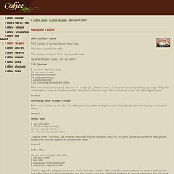 Coffee recipes: Speciale Coffee