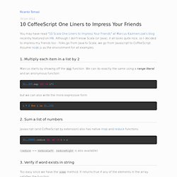 10 CoffeeScript One Liners to Impress Your Friends