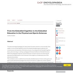 From the Embodied Cognition to the Embodied Education in the Physical and Sports Sciences
