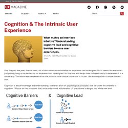 Cognition and the Intrinsic User Experience