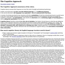 The cognitive approach to language learning and teaching