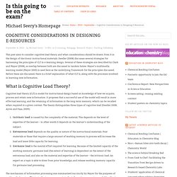Cognitive Considerations in Designing E-Resources