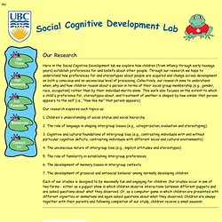 Social Cognitive Development Lab - Our Research