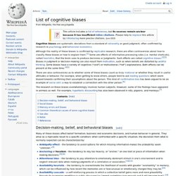 List of cognitive biases