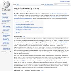 Cognitive Hierarchy Theory