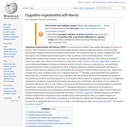 Cognitive-experiential self-theory - Wikipedia