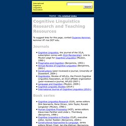 Cognitive Linguistics Research and Teaching Resources