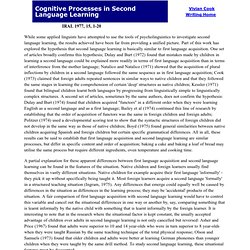 Cognitive Processes in Second Language Learning