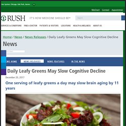 Daily Leafy Greens May Slow Cognitive Decline - News Releases - Rush University Medical Center