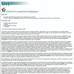 Dutice- UV6a - Partie IV.3: Le cognitivisme pédagogique - © UTE - février 2001