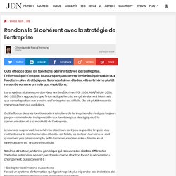 Rendons le SI cohérent avec la stratégie de l’entreprise