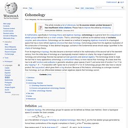 Cohomology