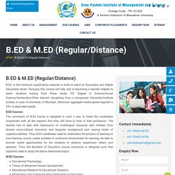 Bed and Med Distance Education