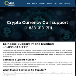 Coinbase Support Phone Number :+1-833-313-7111