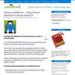 Selenium WebDriver – Using Chrome WebDriver in Visual Studio C#