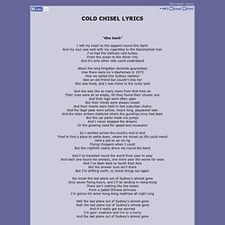 COLD CHISEL LYRICS - Khe Sanh