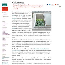 How to Use a Coldframe