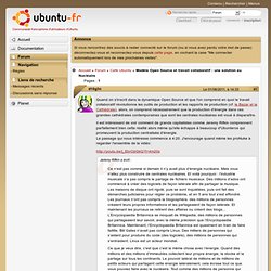 Modèle Open Source et travail collaboratif : une solution au Nucléaire (Page 1) / Café Ubuntu